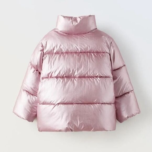 ZARA METALLIC PUFFER COAT - Picture 3 of 7